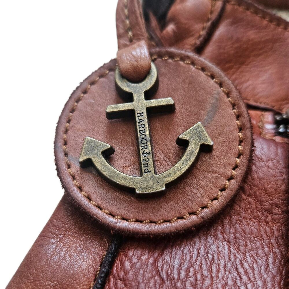 Harbour 2nd Vera Genuine Leather Crossbody Bag Brown Adjustable Strap Purse Boho - Picture 3 of 10